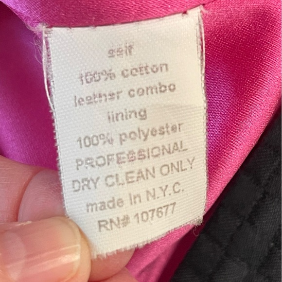 Alice + Olivia | Leather Trim Belted Trench Coat | Black | M/6 - Picture 12 of 12